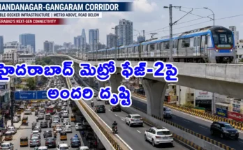 Hyderabad Double Decker Flyover at Chandanagar-Gangaram with Metro on Upper Level