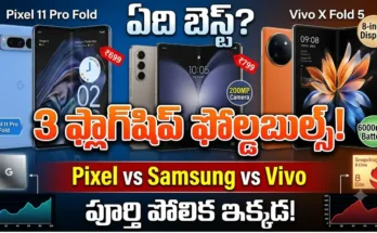 Pixel 11 Pro Fold vs Z Fold 8 Ultra vs X Fold 5 : Google Pixel 11 Pro Fold vs Samsung Galaxy Z Fold 8 Ultra vs Vivo X Fold 5 comparison - specs, price, and features of top 3 foldable flagships.