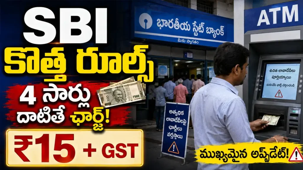 SBI new rules 2026 showing new cash withdrawal charges for BSBD account holders