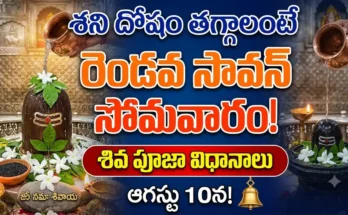 Second Sawan Somwar : Shiva puja remedies for Shani Dosha – Jalabhishek, Bilva leaves, black sesame seeds, and white flowers offering on Sawan Somwar.
