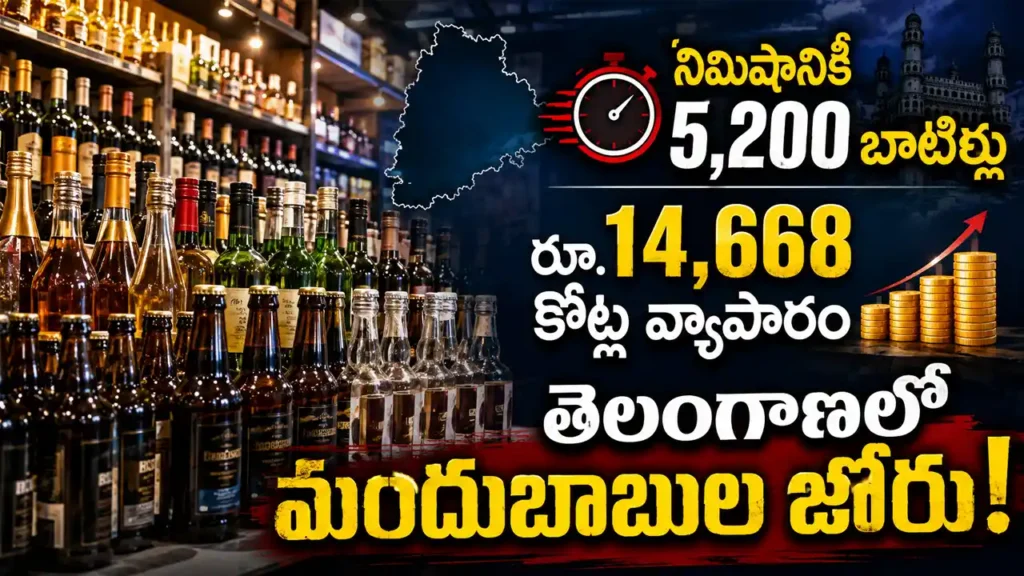 Telangana liquor sales reach Rs 14668 crore with 5200 bottles sold every minute