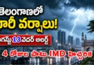 Telangana Rain Alert August 13 2026 showing heavy rain clouds, lightning and monsoon weather across Telangana