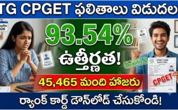 tg cpget results 2026 – telangana cpget pg entrance exam results released 45465 candidates 93.54 percent qualified rank card download