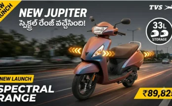 TVS Jupiter Spectral Range Launch - New Spectral Blue and Copper dual-tone colors, sequential turn signals, and 33L storage.