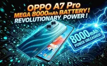 OPPO A7 Pro Launch - 8000mAh battery, 80W fast charging, and IP69K durability rating.