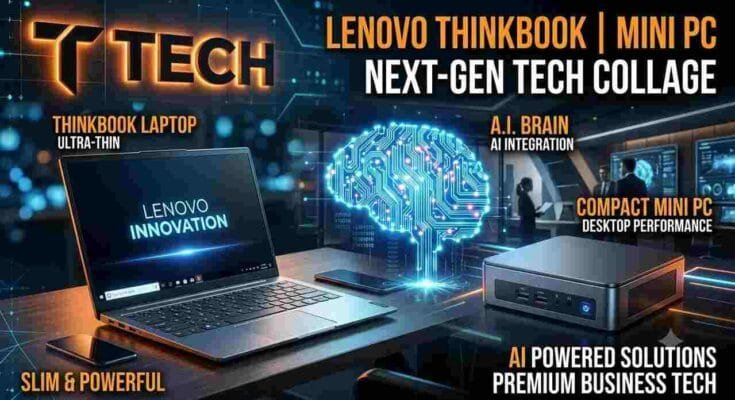 Lenovo IFA 2026 New Laptops Desktops - ThinkBook 14, ThinkCentre X Ultra, and ThinkVision monitors with local AI features.