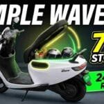 Simple Wave EV Scooter - 70-litre storage, 243 km range, family scooter design, and TFT display features.