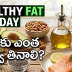 Healthy fat per day guide – avocado, nuts, olive oil, and fatty fish for a balanced Indian diet.