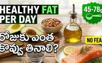 Healthy fat per day guide – avocado, nuts, olive oil, and fatty fish for a balanced Indian diet.