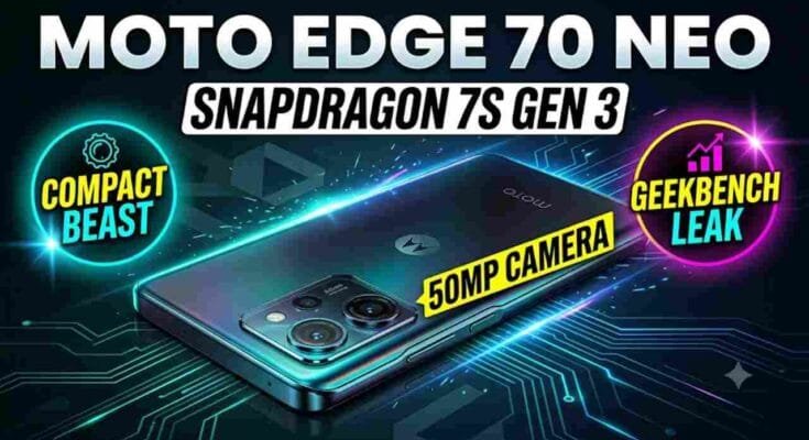 Motorola Edge 70 Neo Geekbench - Snapdragon 7s Gen 3, 50MP triple camera, and compact design.