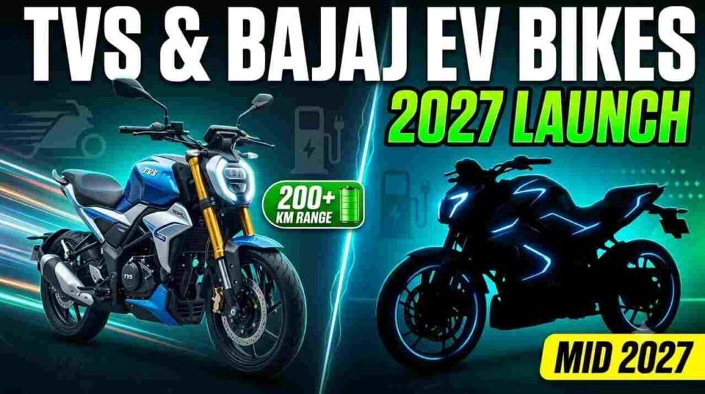 TVS and Bajaj Electric Bikes Launch India 2027 - TVS eFX 3O concept and Bajaj's upcoming electric motorcycle details.