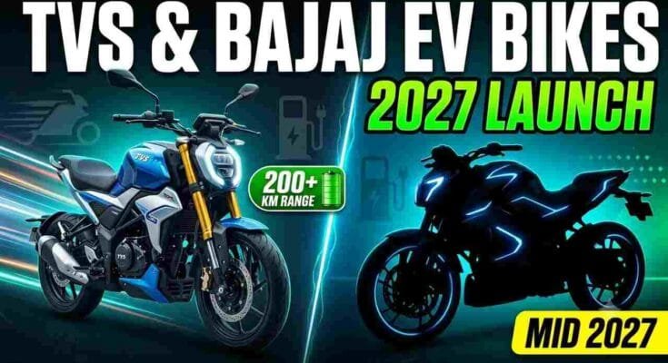 TVS and Bajaj Electric Bikes Launch India 2027 - TVS eFX 3O concept and Bajaj's upcoming electric motorcycle details.