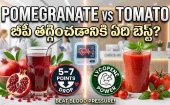 Pomegranate vs tomato juice for blood pressure – heart healthy drinks with lycopene and antioxidants for BP control.