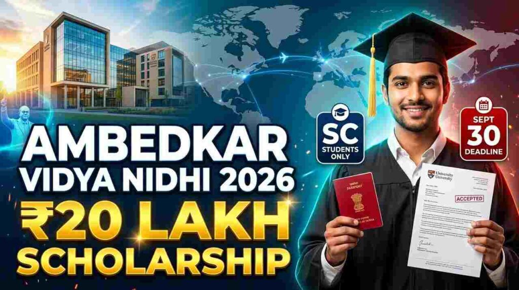 ambedkar vidya nidhi 2026 – telangana sc students overseas education scholarship rs 20 lakh financial aid apply online