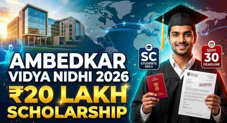 ambedkar vidya nidhi 2026 – telangana sc students overseas education scholarship rs 20 lakh financial aid apply online