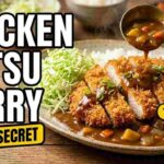 Chicken katsu curry recipe – crispy panko breaded chicken with rich miso curry sauce and rice.