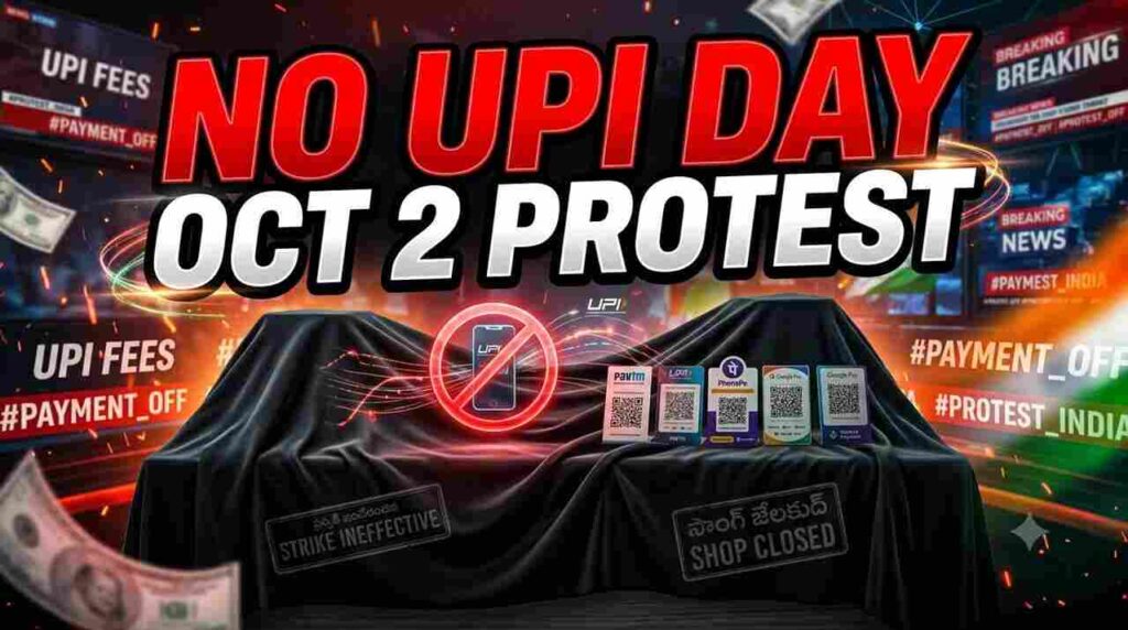 UPI MDR Protest October 2 - Traders covering QR codes with black cloth to protest 0.4% MDR levy on UPI.
