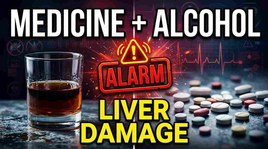 Medicine after drinking alcohol interactions – dangers of mixing paracetamol, painkillers, and alcohol, liver damage warning.