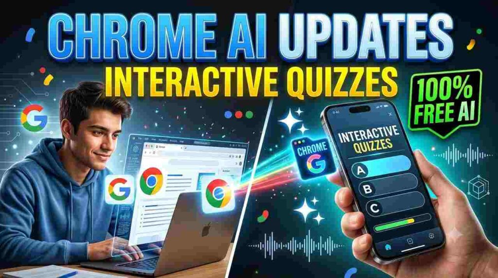 Google Chrome AI Features Students - Interactive quizzes, audio analysis, and cross-device tab sharing.