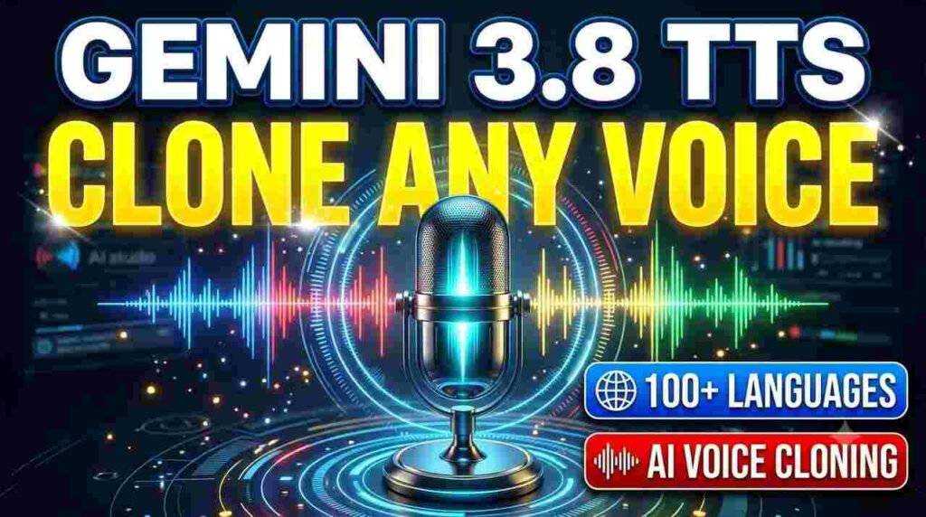 Gemini 3.8 Flash TTS - Custom voice creation, 30-second voice cloning, and multi-speaker AI audio generation.