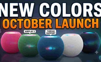 Apple HomePod Mini 2 Colors - Pink, Green, Blue, White, Midnight colors, new chip, and Siri AI features.