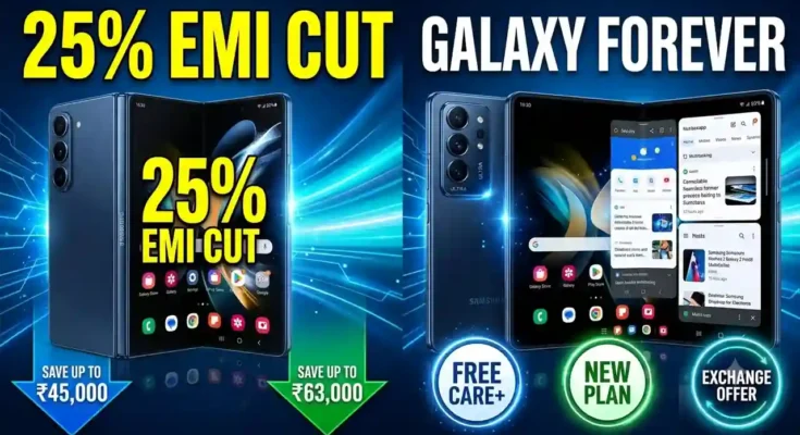 Samsung Galaxy Forever Z Fold8 - 25% EMI reduction, Galaxy Forever programme, and Samsung Care+ inclusion.
