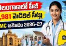 Telangana PG Medical Seats 2026-27 : 3,981 Approved