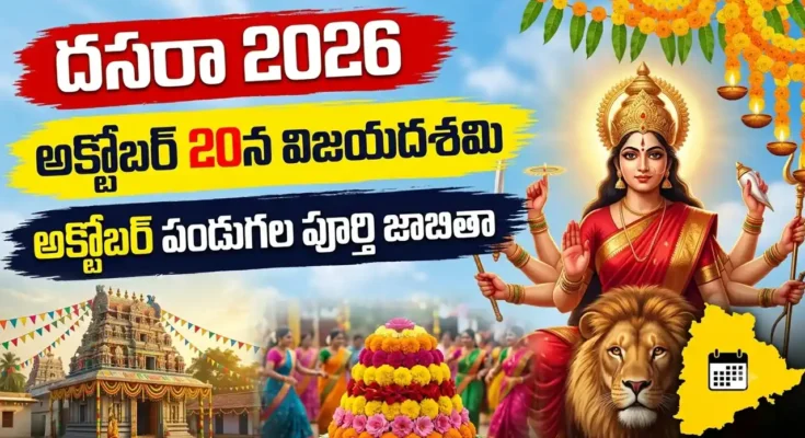 Dasara 2026 అక్టోబర్ నెల పండుగల జాబితా, దుర్గాదేవి చిత్రం