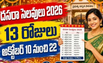 Dasara Holidays 2026 Telangana schools 13 days October 10 to 22 reopening October 23
