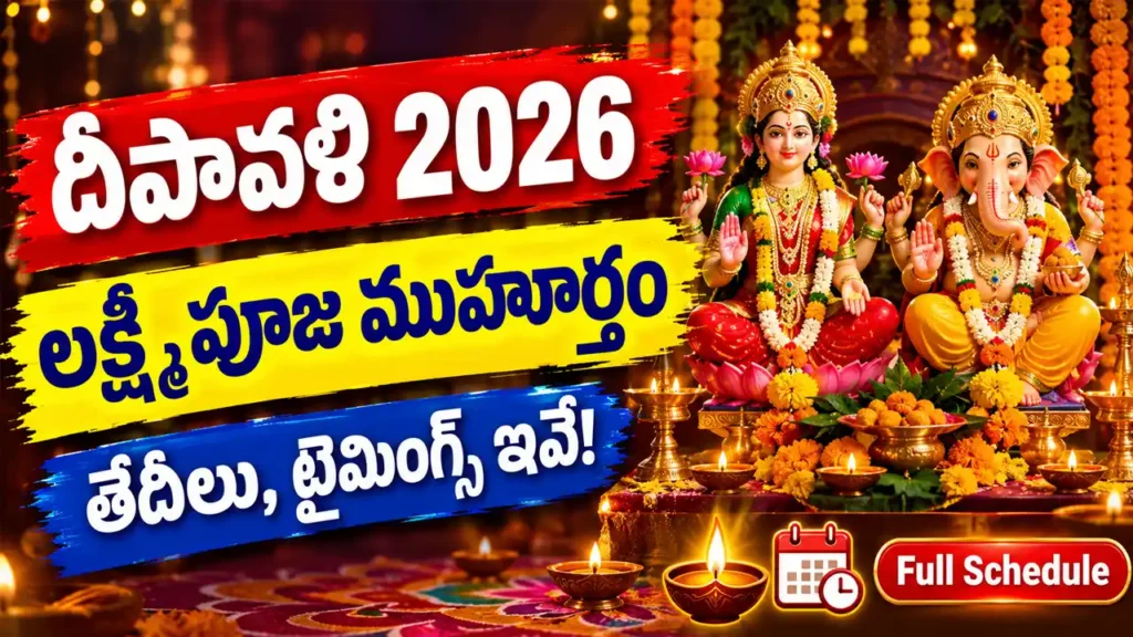 Diwali 2026 Date, Lakshmi Puja Muhurtham and Dhanteras Timings in Telangana