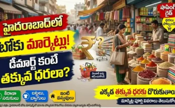 హైదరాబాద్ టోకు మార్కెట్లు : హైదరాబాద్ టోకు మార్కెట్లలో తక్కువ ధరలకు సరుకులు మరియు బట్టలు కొనుగోలు చేసే దృశ్యం