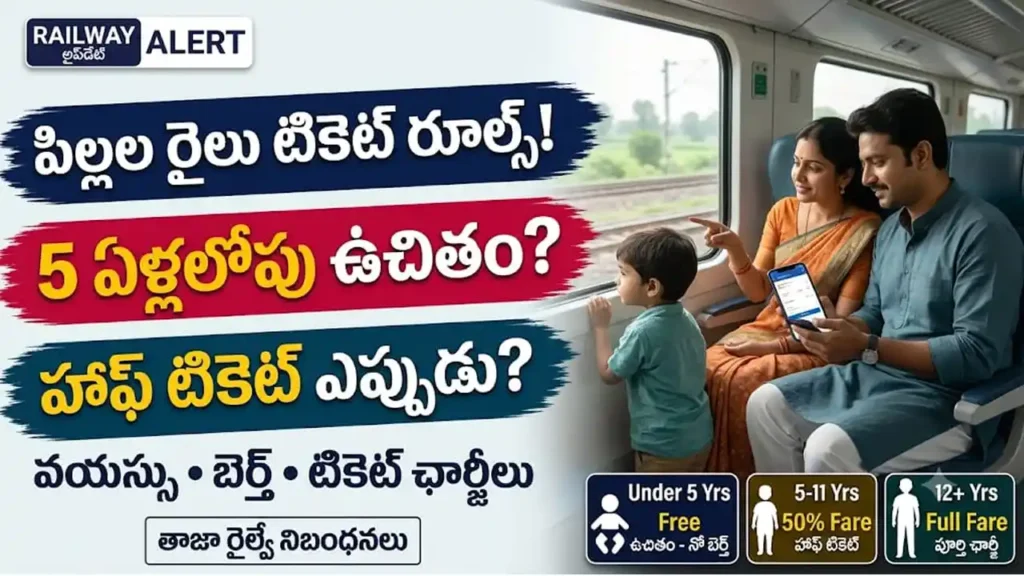 పిల్లల రైలు టికెట్ నిబంధనలు:పిల్లలతో రైలు ప్రయాణం చేసేటప్పుడు పాటించాల్సిన టికెట్ నిబంధనలు మరియు జరిమానా వివరాలు