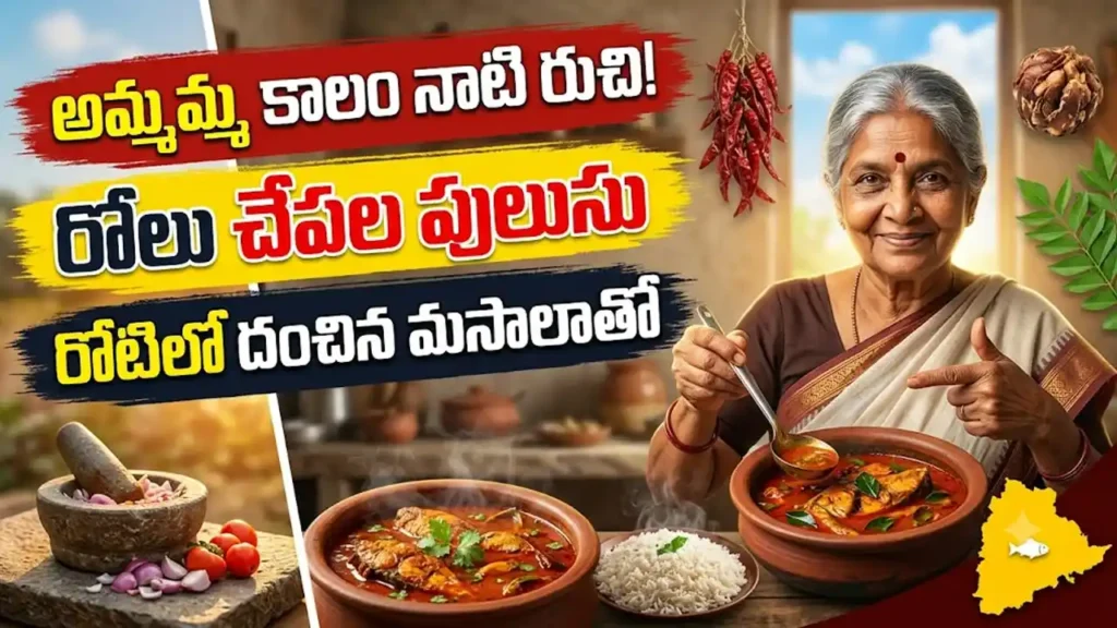 రోలు చేపల పులుసు : రోటిలో దంచిన మసాలాతో చేసిన సంప్రదాయ చేపల పులుసు